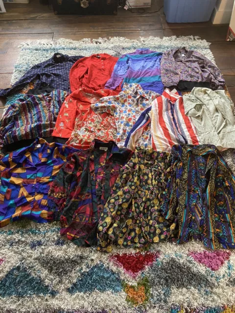 Vintage Woman's Clothing Lot 13 Pieces Button downs, Pullovers . 80s, 90s