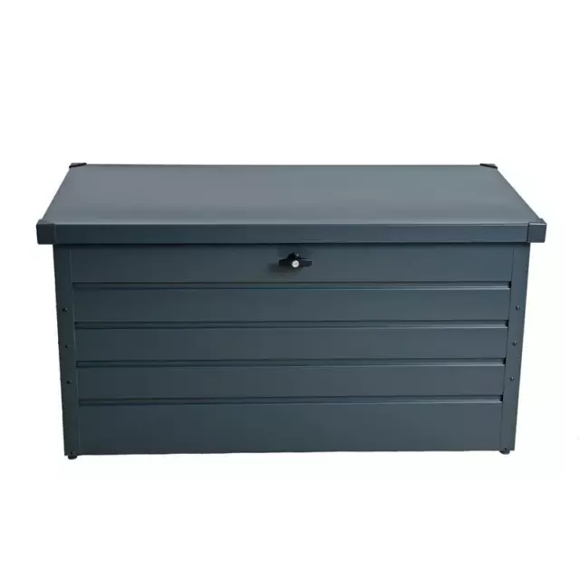 Metall Auflagenbox Kissenbox Gartentruhe Gartenbox Aufbewahrungsbox Anthrazit 3