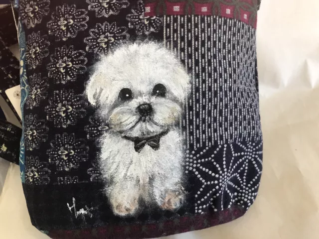 maltese  Bichon Hand Painted  Little Tote Bag