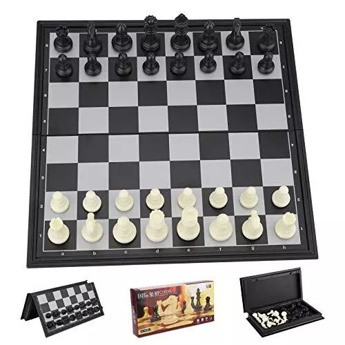 Schachspiel Faltbares Magnetisches Schachspiel High-End-Tragbares Schachbrett...