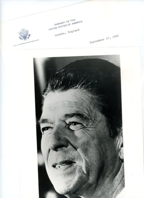 Embassy of The United States of America typed letter & photograph Ronald Reagan