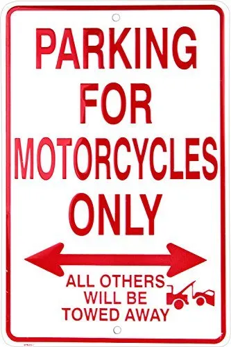 Parking for Motorcycles Only 8"x12" Collectible Metal Plate Parking Sign