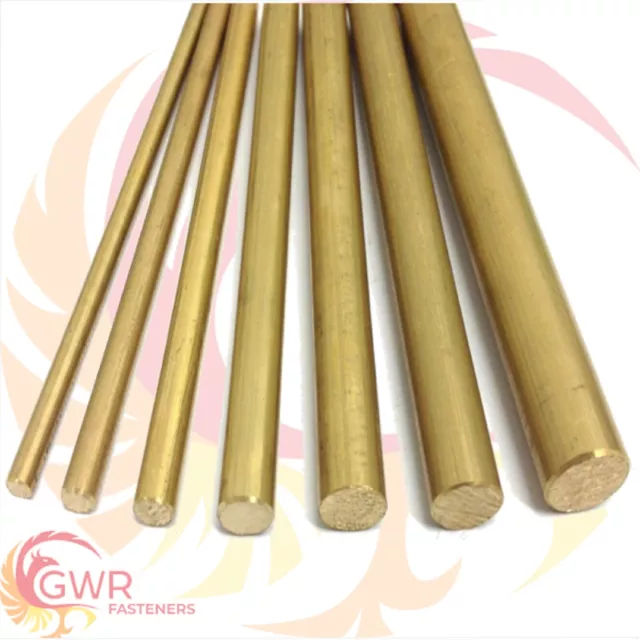 1/2" Brass Round Bar Rod CZ121 Various Length Options Inch Imperial "