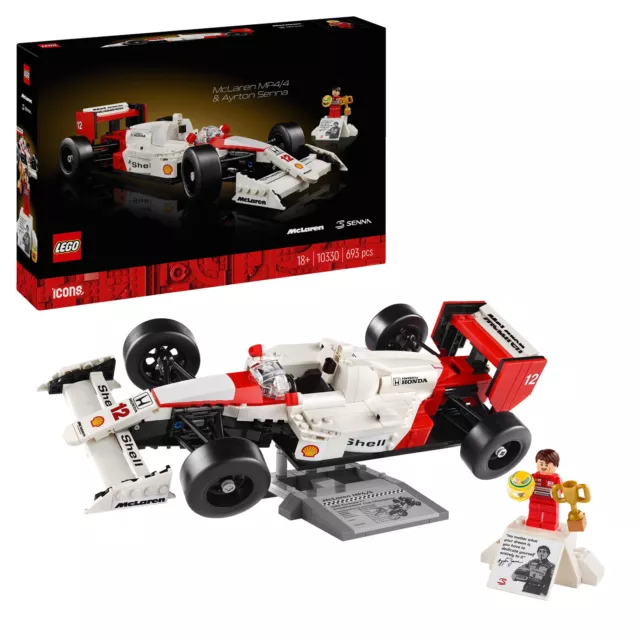 LEGO Icons 10330 McLaren MP4/4 & Ayrton Senna Bausatz, Mehrfarbig