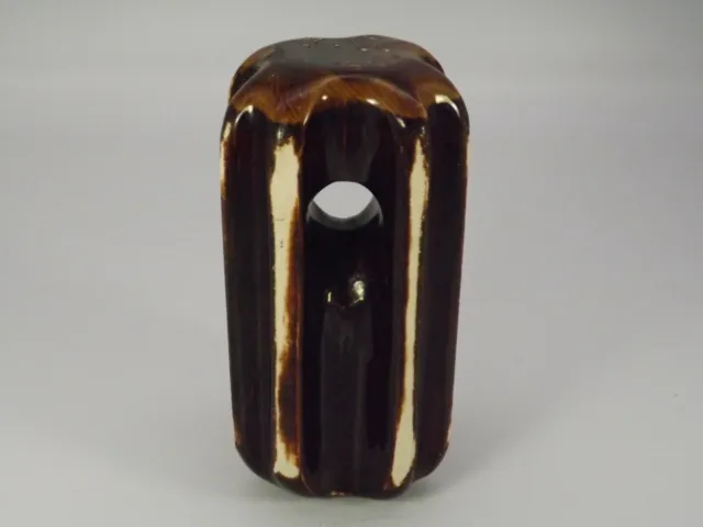 Large Ceramic Insulator Brown 6 3/4" tall Vintage