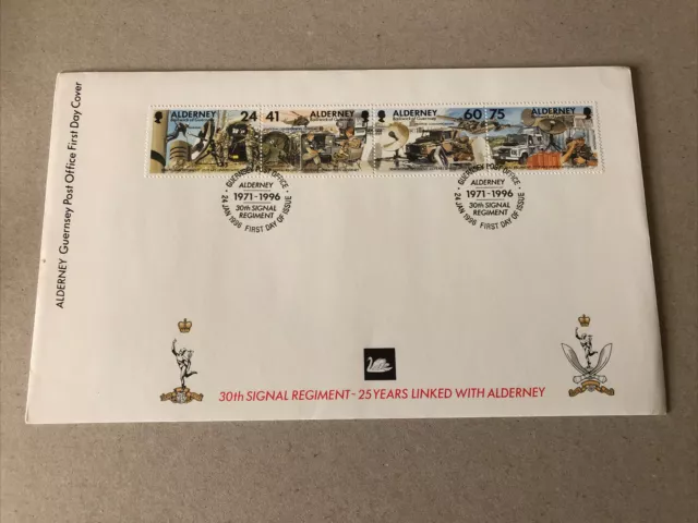 Alderney FDC First Day Cover Unaddressed Spec HS 1996 Signals Regiment