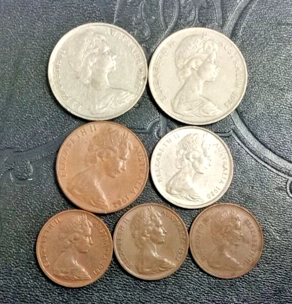 Australia Coin Lot - 7 Coins-Australian 1970's-1980's