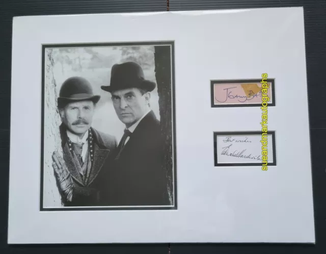 Jeremy Brett & Edward Hardwicke Sherlock Holmes Autograph Signed UACC RD 96