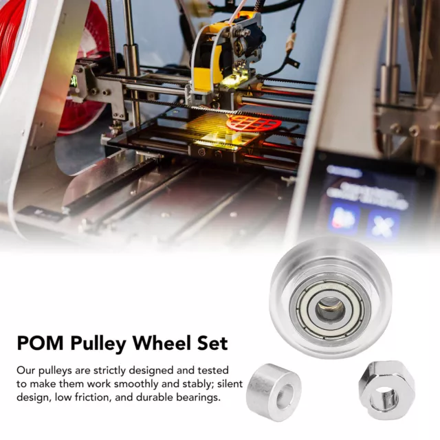 48PCS 3D Printer Pulley Wheel Set Stable Low Friction POM Precise Steel Pull ESA