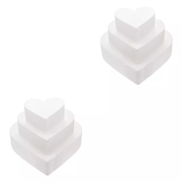 6 piezas espuma ficticia para pastel en forma de corazón Gadpiparty (3 tamaños)