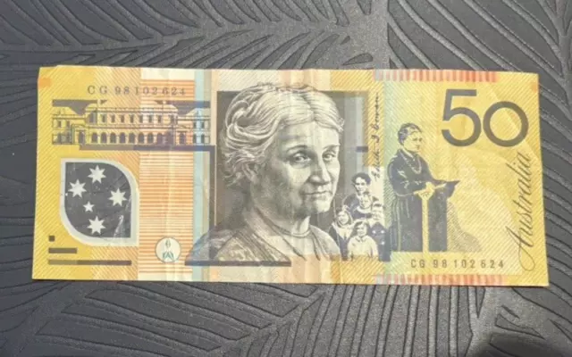 Australian 20+50 Dollar BankNote Circulated. 2 Bills $20-$50 AUD Note. CIR Bills 3