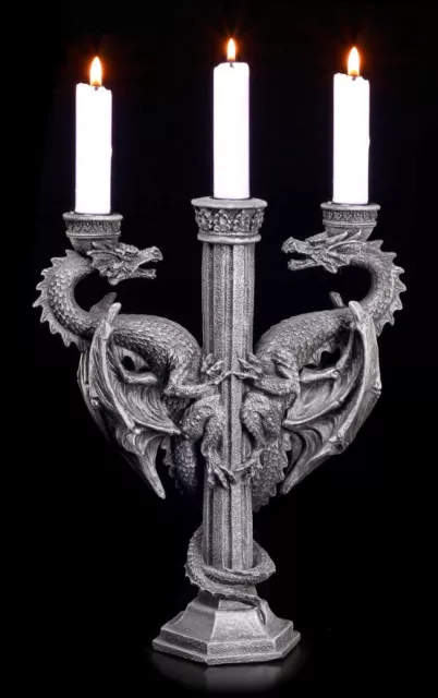 Portacandela - Draghi Altare - Fantasy Gothic Candelabro Candele Decorazione