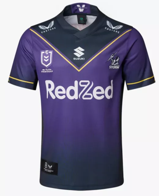 Castore Melbourne Storm Mens NRL Replica Rugby Shirt.  Purple. TM0426