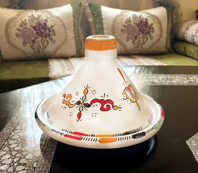 Moroccan tagine for serving handmade and hand painted, tagine pan , ceramic tagi