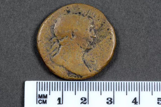 Ancient Roman sestertius coin of Trajan 98-117 AD TW5 E 3