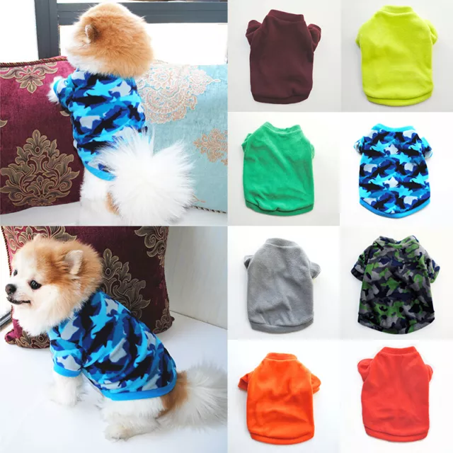 Caldo pile animale domestico cane vestiti stampa cucciolo camicia pullover camuffamento E