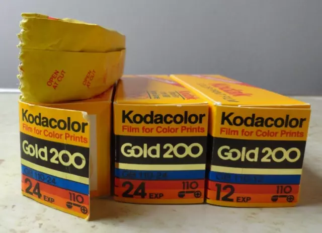 Sealed Rolls Kodak Kodacolor Gold 200 110 Color Print Film 24 exp Expired D/S