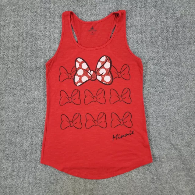 Disney Parks Tank Top Shirt Women's Medium Red Minnie Mouse Graphic Sleeveless