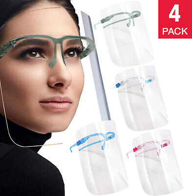4 Multiple Colors Glasses Pack Reusable Face Shield - Anti Air Dust Cover Unisex