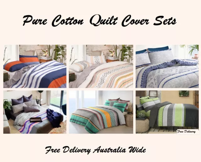 Quilt Covers 100% Cotton Single Double Super King Queen King Size Duvet Cover