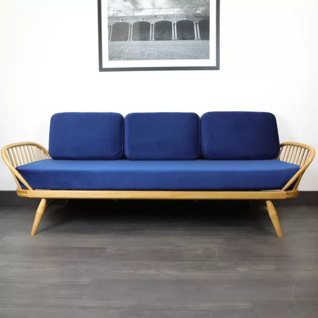 Velvet Replacement Cushions for Ercol 355 Daybed/ Studio Couch Luxury Navy Blue