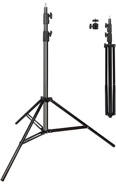 Heavy-Duty Light Stand 9.5 Ft Adjustable Metal Photography Tripod