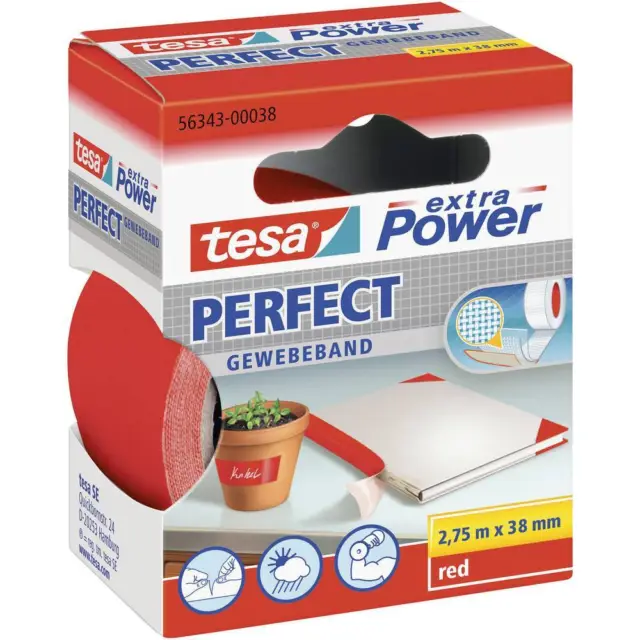 Ruban adhésif toilé tesa® extra Power tesa 56343-00038-03 rouge (L x l) 2.75 m