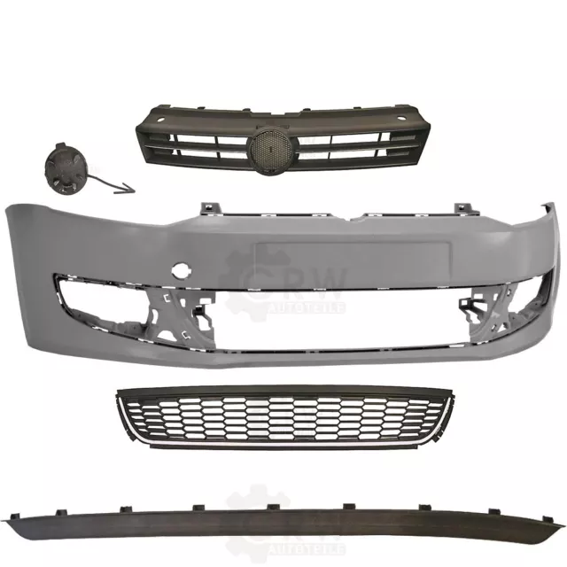 Set Stoßstange vorne grundiert+Zubehör für VW Polo 6R Bj. 09-14 /