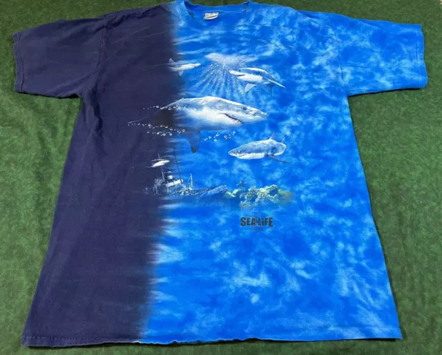 Minnesota Sea Life Aquarium Mall of America - Shark Animal Tie Dye Tee Adult XL