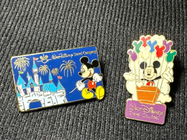 Walt Disney Travel Company Mickey Mouse Pin Lot Of 2 Limited Edition