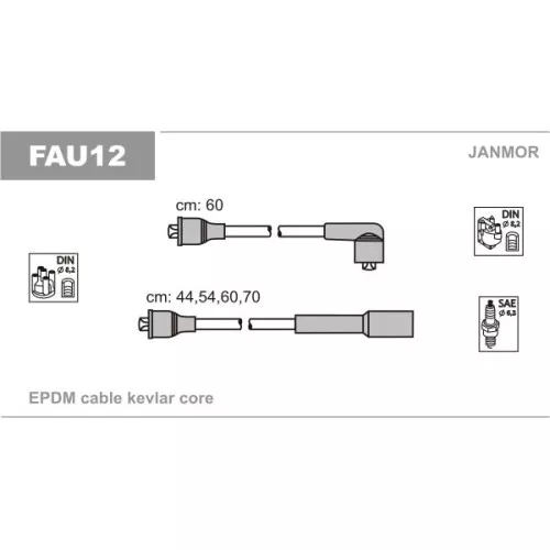 JANMOR Kit de câbles d'allumage pour FIAT FAU12