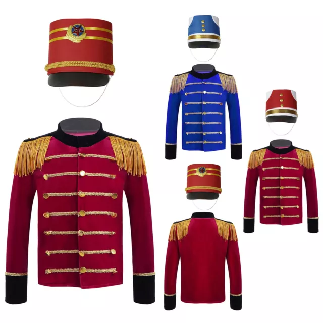 UK Kids Boys Girls Circus Ringmaster Costume Set Tops Jacket Coat Fancy Dress Up