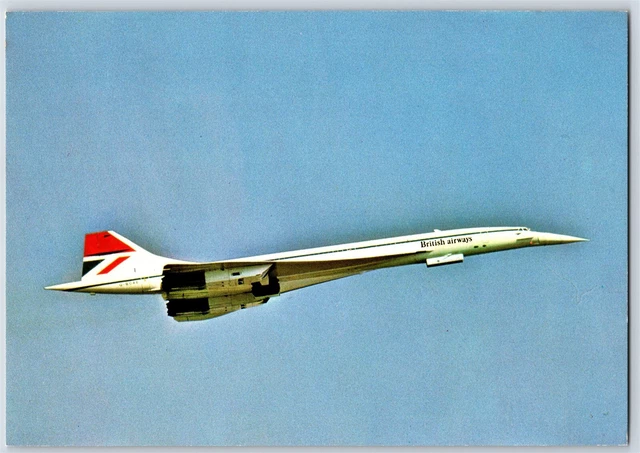 Airplane Postcard British Airways Airlines Concorde 212 In Flight BP18