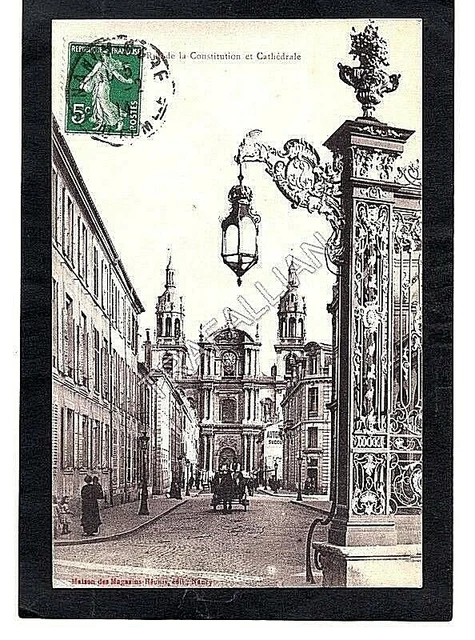 cpa 54 NANCY - Constitution Street and Cathedral (1914)