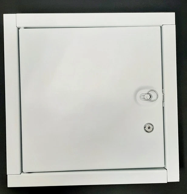 New ELMDOR 12x12 Access Panel Cyclander Lock Key  Fire Rated Metal Wall White