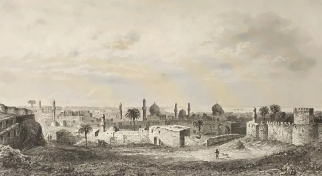 General view of Baghdad capital of Iraq engraving circa 1837