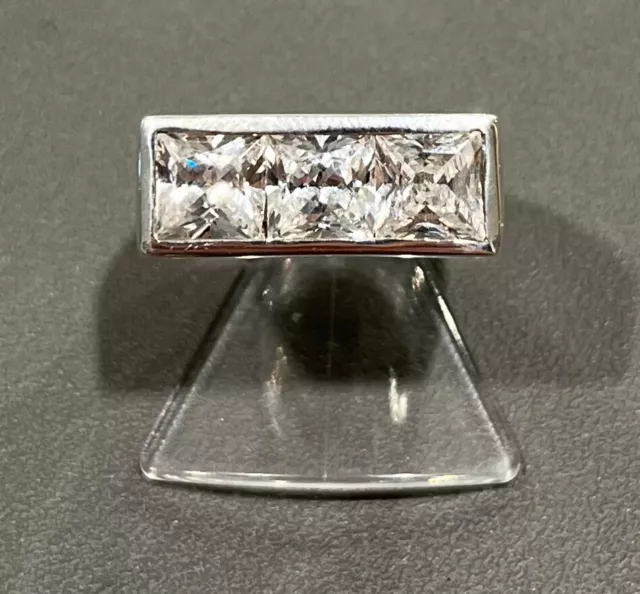 925 Bague Argent Avec Zircon, Taille de Bague au Choix 60, Bon État