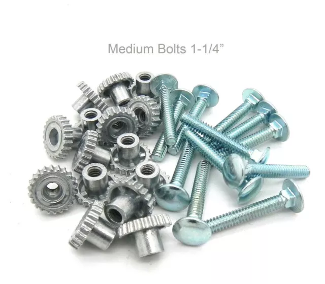 Pet Carrier Crate Kennel Zinc Metal Fasteners Nuts & Bolts 1-1/4"  (16 MED PAK)