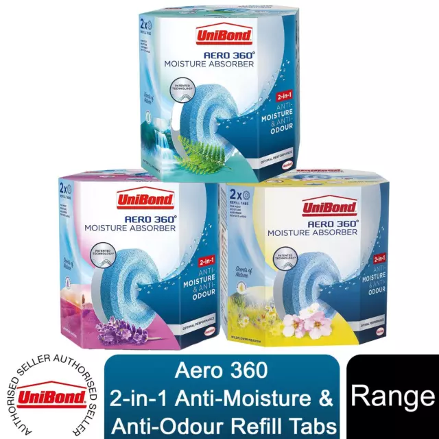 Unibond AERO 360° Moisture and Odour Absorber Refill Tab, Twin Pack