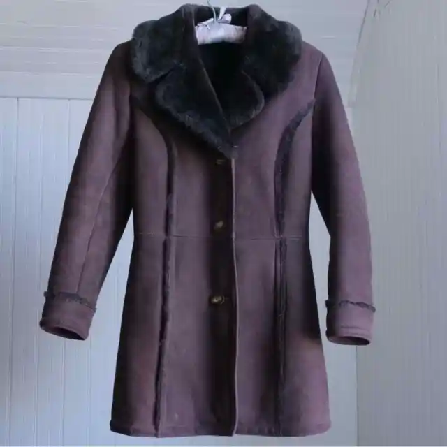 AMAZING dark brown vintage 70s shearling coat