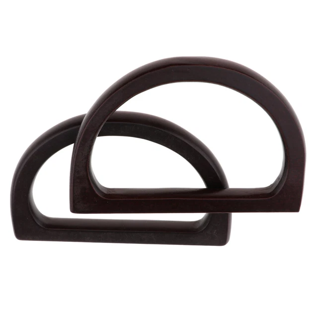 Pair Vintage Wooden Handbag Bag Handle Holder Replacement for Purse Making