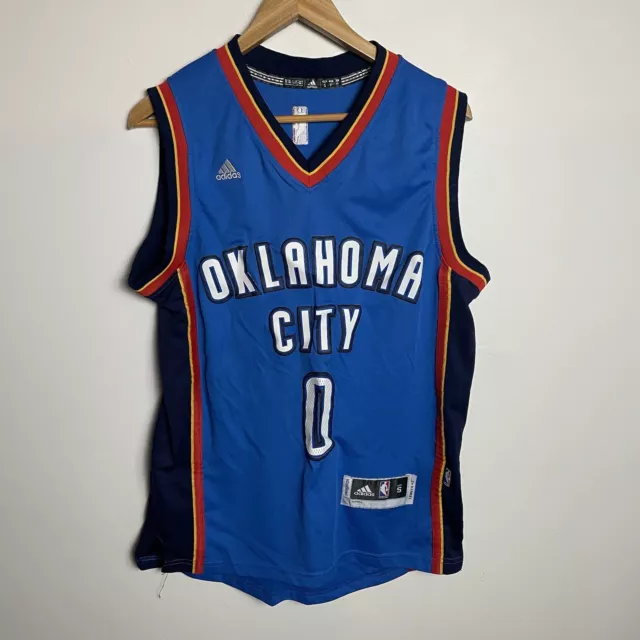 Oklahoma Thunder Russell Westbrook #0 NBA Jersey Adidas Men’s Small