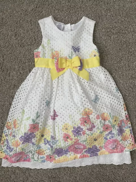 Blueberi Boulevard*Girls Floral Eyelet Spring Easter 🐣 Dress*Size 5*EUC