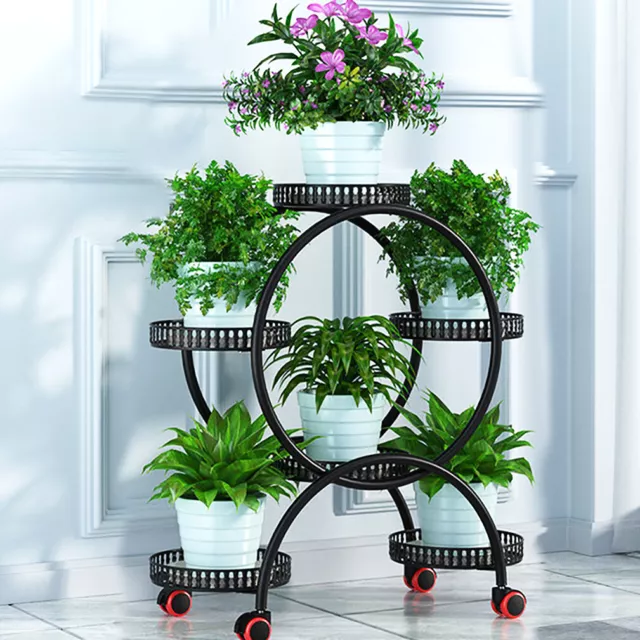 6 Pot Heavy Duty Plant Stand Flower Shelf Rack Outdoor Garden Decorative Racks