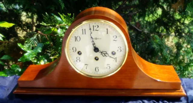Vintage 1986 Howard Miller 612-439 Humpback Mantle Clock BEAUTY - WORKS PERFECT