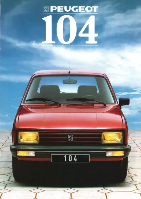 Catalogue prospekt brochure Peugeot 104 gamme complète berlines / coupés 1988 FR