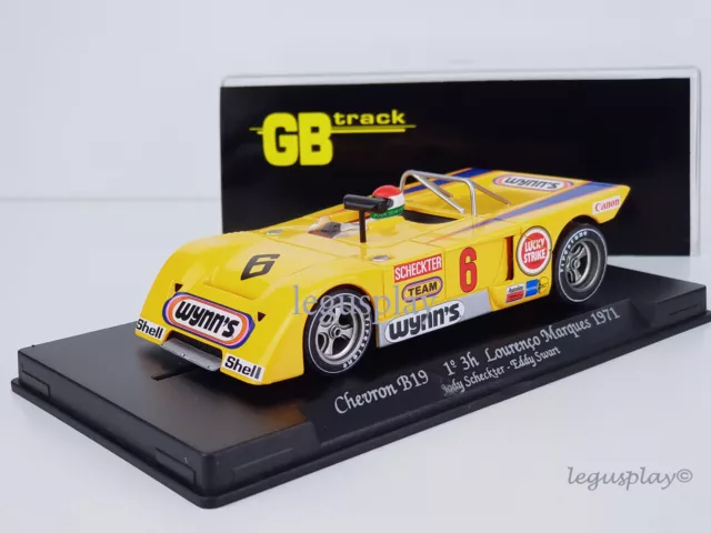 Slot car fly GBtrack GB15 - Chevron B19 #6 1º 3h. Lourenç0 Marques 1971 " Wynn's