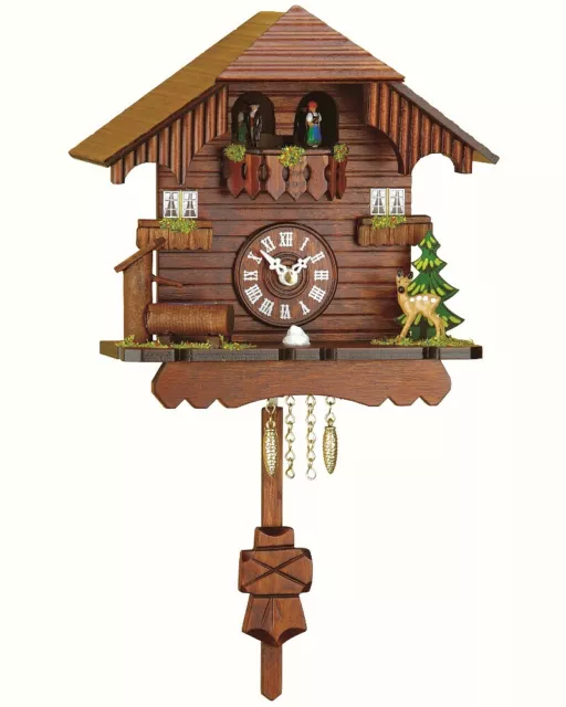 Black Forest Clock Black Forest House, turning dancers, no cucko.. TU 261 PQ NEW