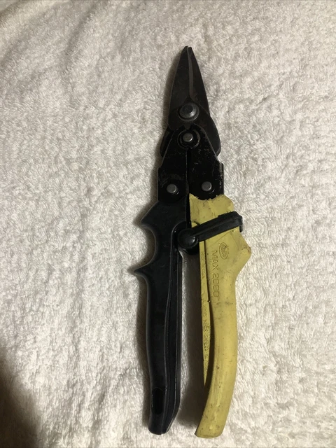 Malco MAX2000 Bulldog Aviation Snip, Yellow & Black Grip / Straight Cut  # M2003