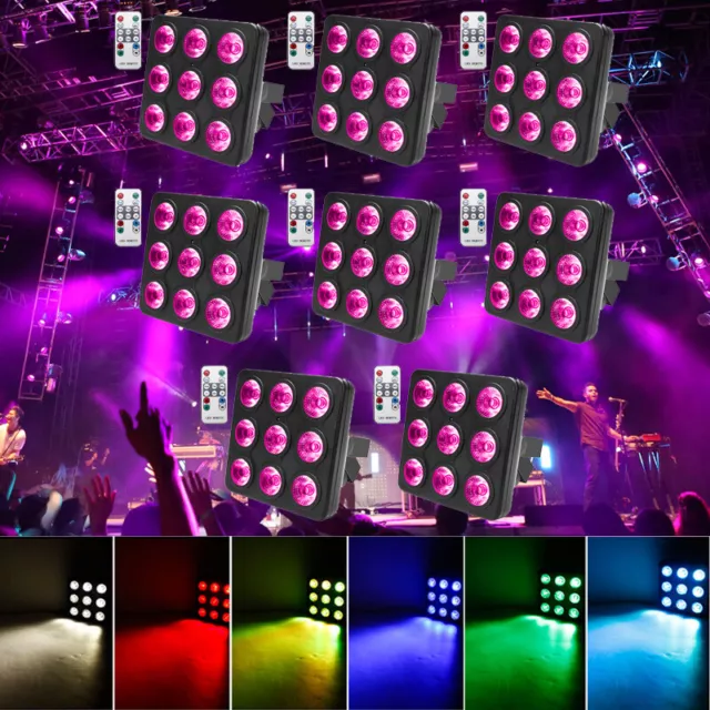 U`King 135W RGBW 9 LED Flat PAR Bühnenbeleuchtung DMX DJ Party Disco Show Remote